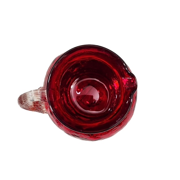 Antique Pairpoint Ruby red hand blown glass creamer with clear handle  EUC - Picture 4 of 7
